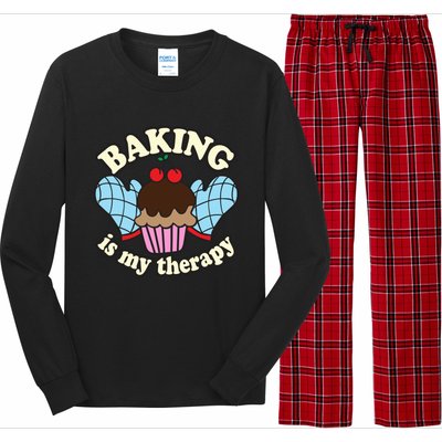 Baking Is My Therapy Muffin Cupcake Cake Confectioner Gift Long Sleeve Pajama Set