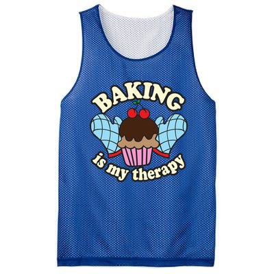 Baking Is My Therapy Muffin Cupcake Cake Confectioner Gift Mesh Reversible Basketball Jersey Tank