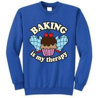 Baking Is My Therapy Muffin Cupcake Cake Confectioner Gift Tall Sweatshirt