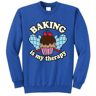 Baking Is My Therapy Muffin Cupcake Cake Confectioner Gift Tall Sweatshirt