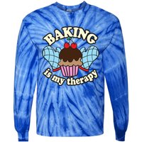 Baking Is My Therapy Muffin Cupcake Cake Confectioner Gift Tie-Dye Long Sleeve Shirt