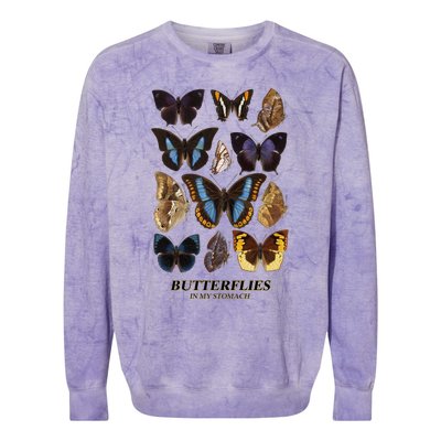 Butterflies In My Stomach Butterfly Retro Vintage Colorblast Crewneck Sweatshirt