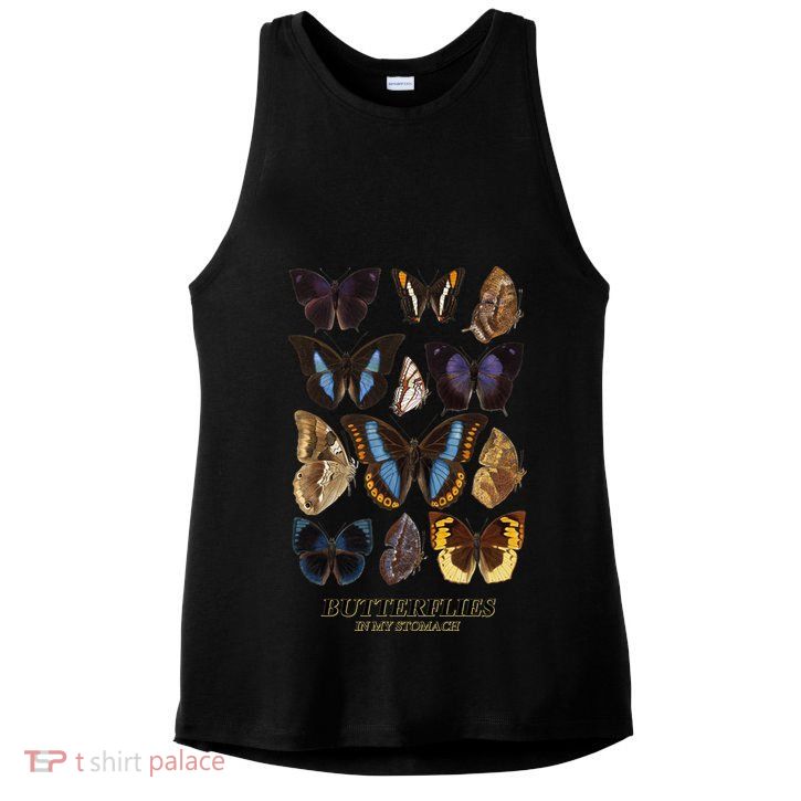 Butterflies In My Stomach Butterfly Retro Vintage Ladies PosiCharge Tri-Blend Wicking Tank