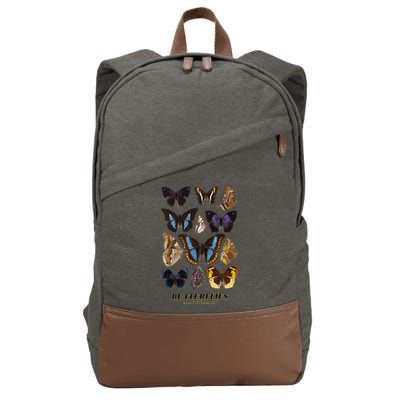 Butterflies In My Stomach Butterfly Retro Vintage Cotton Canvas Backpack