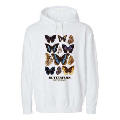 Butterflies In My Stomach Butterfly Retro Vintage Garment-Dyed Fleece Hoodie