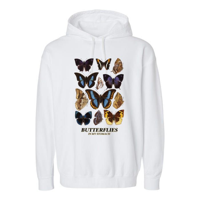 Butterflies In My Stomach Butterfly Retro Vintage Garment-Dyed Fleece Hoodie