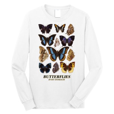 Butterflies In My Stomach Butterfly Retro Vintage Long Sleeve Shirt
