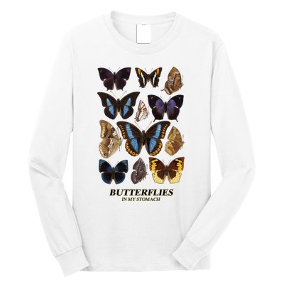 Butterflies In My Stomach Butterfly Retro Vintage Long Sleeve Shirt