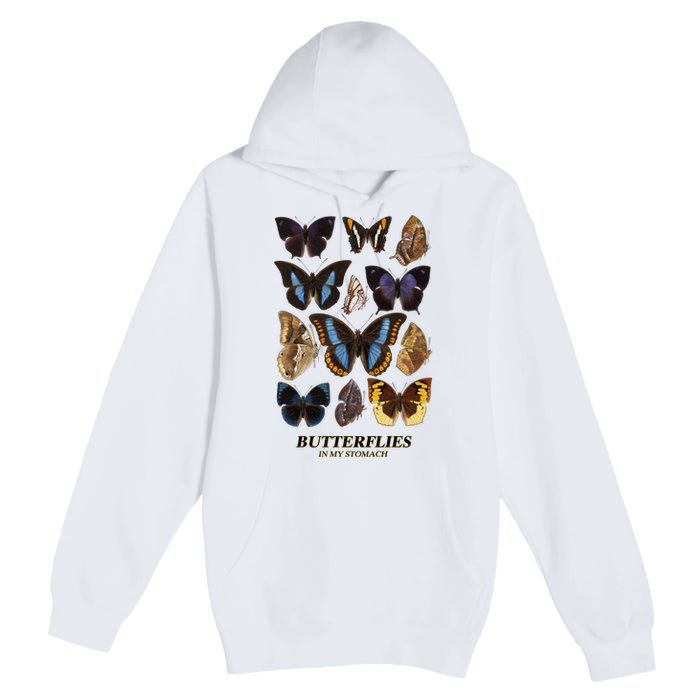 Butterflies In My Stomach Butterfly Retro Vintage Premium Pullover Hoodie