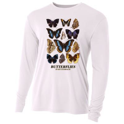 Butterflies In My Stomach Butterfly Retro Vintage Cooling Performance Long Sleeve Crew