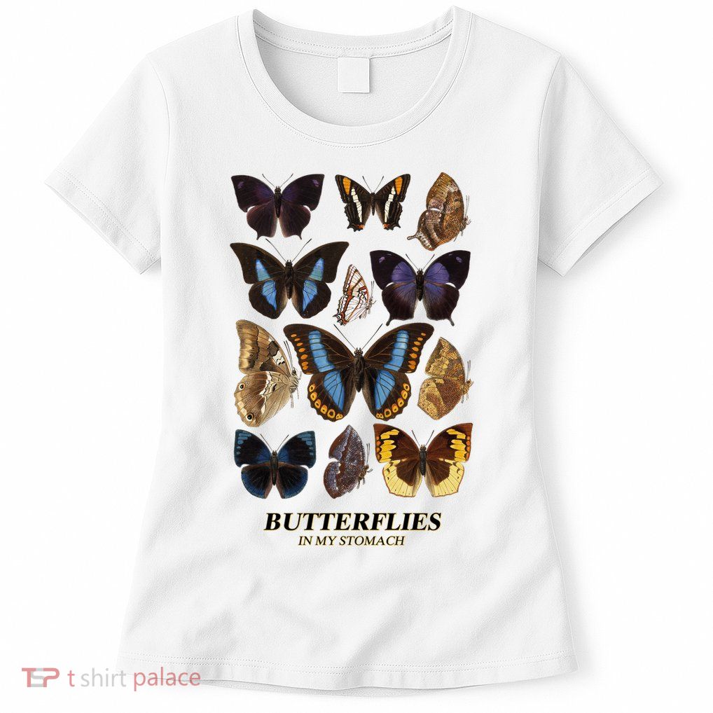 Butterflies In My Stomach Butterfly Retro Vintage Womens T-Shirt