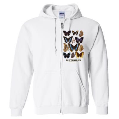 Butterflies In My Stomach Butterfly Retro Vintage Full Zip Hoodie