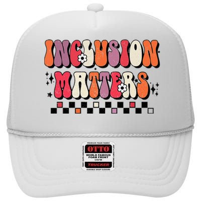 Boho Inclusion Matters Special Education Sped Teacher High Crown Mesh Back Trucker Hat