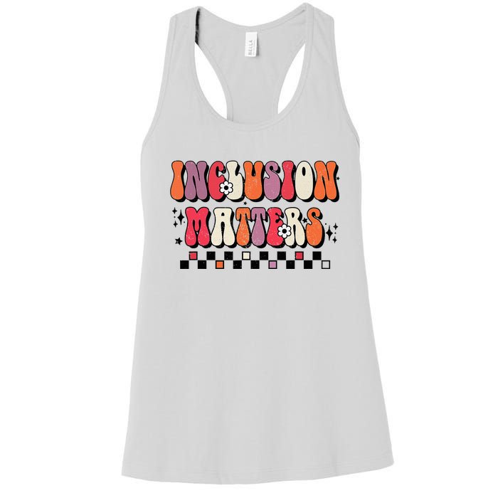 Boho Inclusion Matters Special Education Sped Teacher Women's Racerback Tank