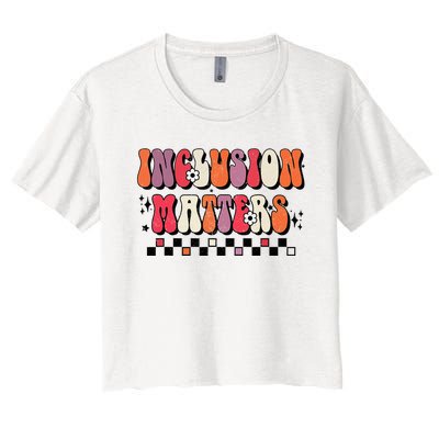 Boho Inclusion Matters Special Education Sped Teacher Women's Crop Top Tee