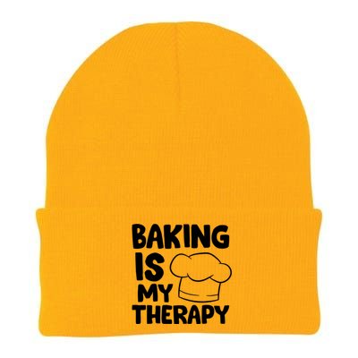 Baking Is My Therapy Cook Hat Funny Bakers Gift Knit Cap Winter Beanie