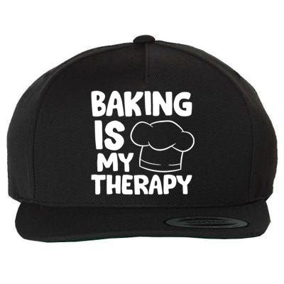 Baking Is My Therapy Cook Hat Funny Bakers Gift Wool Snapback Cap