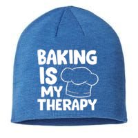 Baking Is My Therapy Cook Hat Funny Bakers Gift Sustainable Beanie