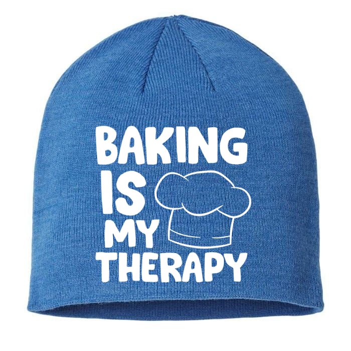 Baking Is My Therapy Cook Hat Funny Bakers Gift Sustainable Beanie