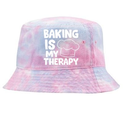 Baking Is My Therapy Cook Hat Funny Bakers Gift Tie-Dyed Bucket Hat