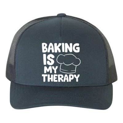 Baking Is My Therapy Cook Hat Funny Bakers Gift Yupoong Adult 5-Panel Trucker Hat