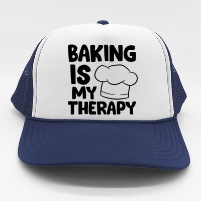 Baking Is My Therapy Cook Hat Funny Bakers Gift Trucker Hat