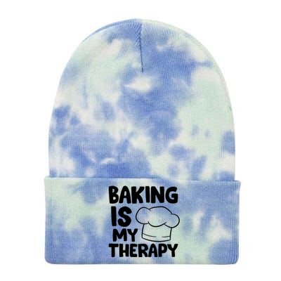 Baking Is My Therapy Cook Hat Funny Bakers Gift Tie Dye 12in Knit Beanie