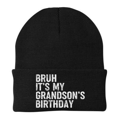 Bruh It's My Grandson's Birthday Funny Grandpa Sarcastic Beanie
