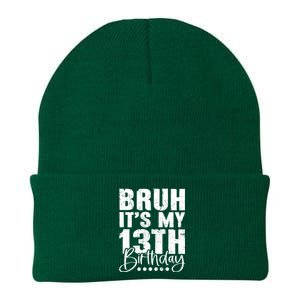 Bruh ItS My 13th Birthday 13 Year Old Birthday Knit Cap Winter Beanie