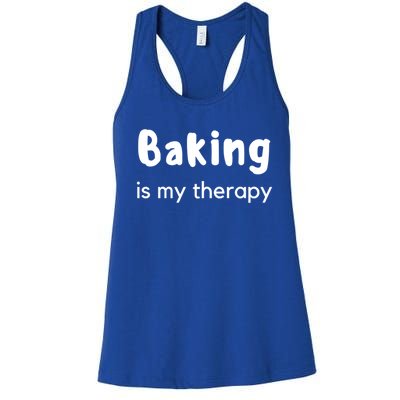 Baking Is My Therapy Cookie Desserts Cake Baking Gift Women's Racerback Tank