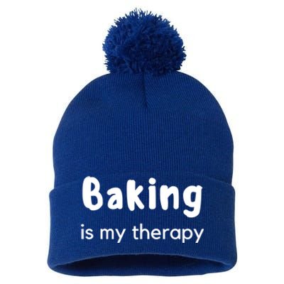 Baking Is My Therapy Cookie Desserts Cake Baking Gift Pom Pom 12in Knit Beanie