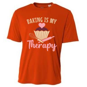 Baking Is My Therapy Pastry Chef Funny Gift Cooling Performance Crew T-Shirt