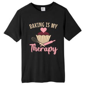 Baking Is My Therapy Pastry Chef Funny Gift Tall Fusion ChromaSoft Performance T-Shirt