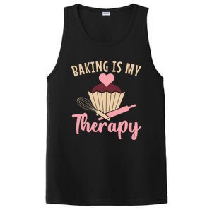 Baking Is My Therapy Pastry Chef Funny Gift PosiCharge Competitor Tank