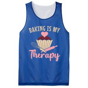 Baking Is My Therapy Pastry Chef Funny Gift Mesh Reversible Basketball Jersey Tank