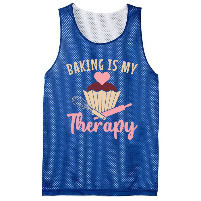 Baking Is My Therapy Pastry Chef Funny Gift Mesh Reversible Basketball Jersey Tank