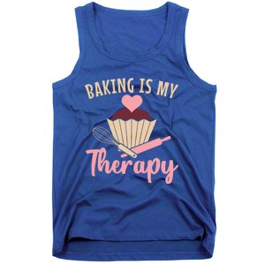 Baking Is My Therapy Pastry Chef Funny Gift Tank Top