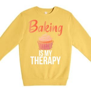 Baking Is My Therapy Cooking Baking Baker Gift Premium Crewneck Sweatshirt