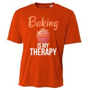 Baking Is My Therapy Cooking Baking Baker Gift Cooling Performance Crew T-Shirt