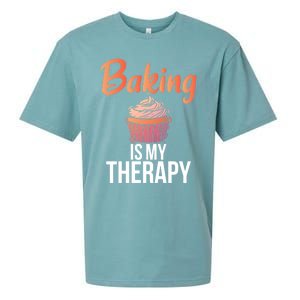 Baking Is My Therapy Cooking Baking Baker Gift Sueded Cloud Jersey T-Shirt