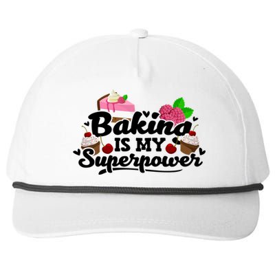 Baking Is My Superpower Cake Pastry Baker Baking Gift Snapback Five-Panel Rope Hat