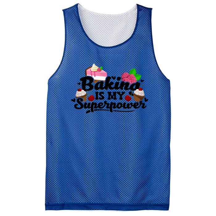 Baking Is My Superpower Cake Pastry Baker Baking Gift Mesh Reversible Basketball Jersey Tank