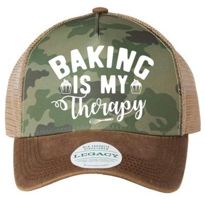 Baking Is My Therapy Pastry Cook Funny Baker Gift Legacy Tie Dye Trucker Hat