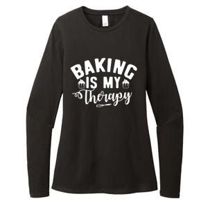 Baking Is My Therapy Pastry Cook Funny Baker Gift Womens CVC Long Sleeve Shirt