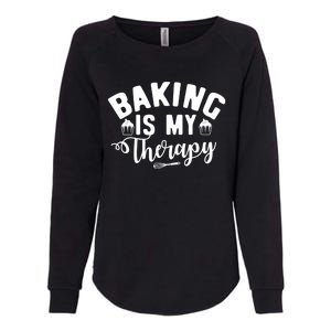 Baking Is My Therapy Pastry Cook Funny Baker Gift Womens California Wash Sweatshirt