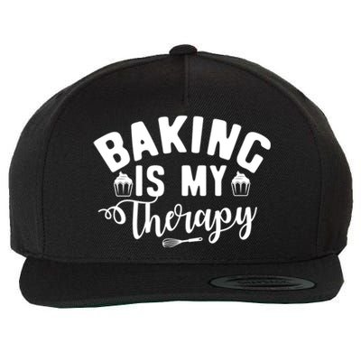 Baking Is My Therapy Pastry Cook Funny Baker Gift Wool Snapback Cap