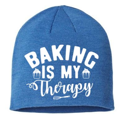 Baking Is My Therapy Pastry Cook Funny Baker Gift Sustainable Beanie