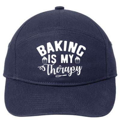 Baking Is My Therapy Pastry Cook Funny Baker Gift 7-Panel Snapback Hat