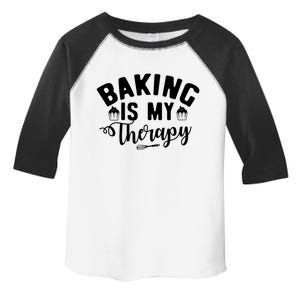 Baking Is My Therapy Pastry Cook Funny Baker Gift Toddler Fine Jersey T-Shirt