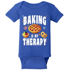 Baking Is My Therapy Culinary Art Artisan Bakery Baked Goods Gift Baby Bodysuit